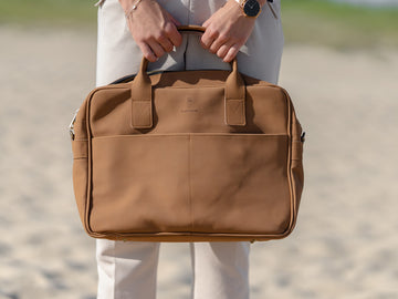 Minimalistic Briefcase | Business Laptop Bag | Bio-Based Vegan Leather Bag
