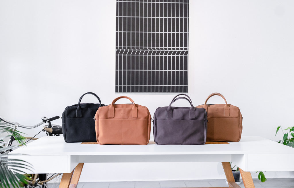 MODERN BRIEFCASE | Handmade Vegan Bag | Matt Leather Bag