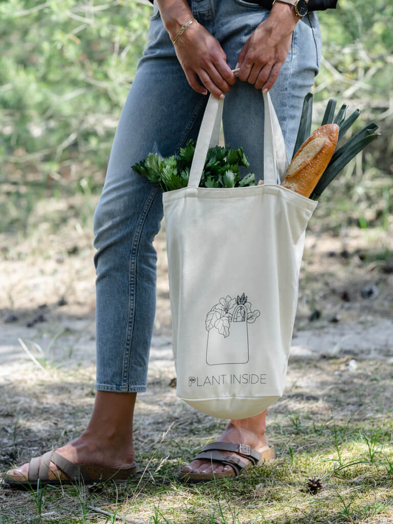 PLANT PRINT TOTE | Reusable Grocery Bag