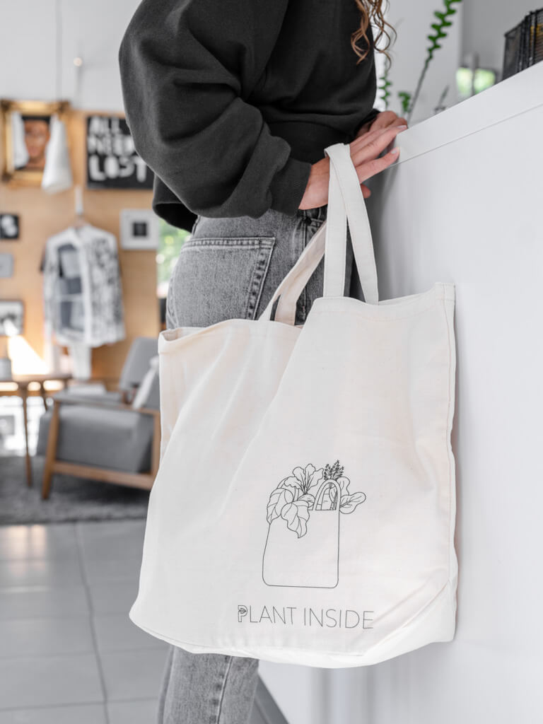 Organic Cotton Plant Inside Tote Bag | Vegan Tote Bag