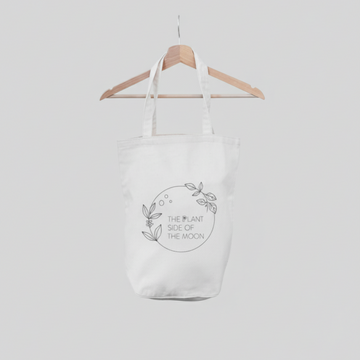 Plant Inside Tote Bag medium – spacious vegan and cruelty-free everyday bag, handcrafted with sustainable materials -  "The plant side of the moon"