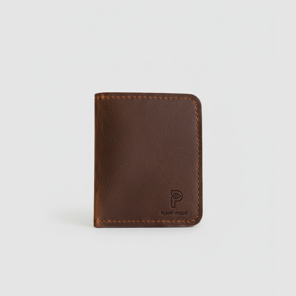 Plant Inside Wallet in brown – vegan and cruelty-free handcrafted wallet made from sustainable materials