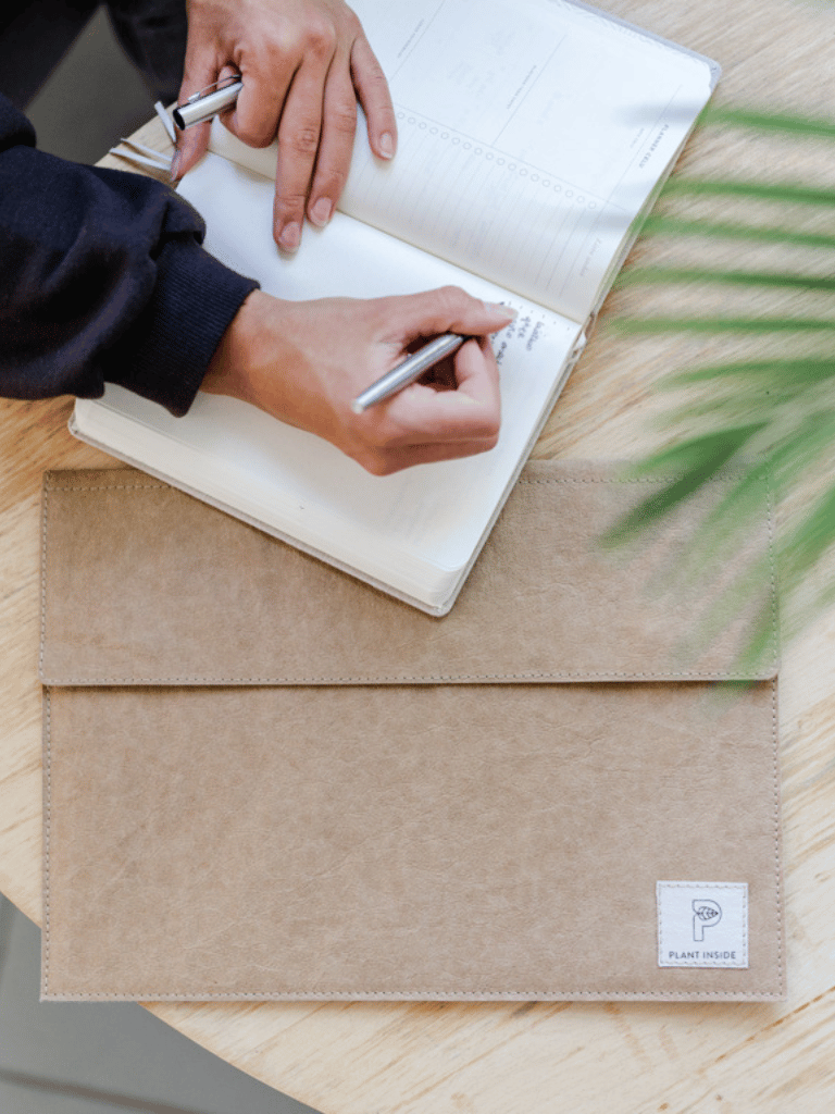 Cruelty-free laptop sleeve with modern matte sahara look and durable design